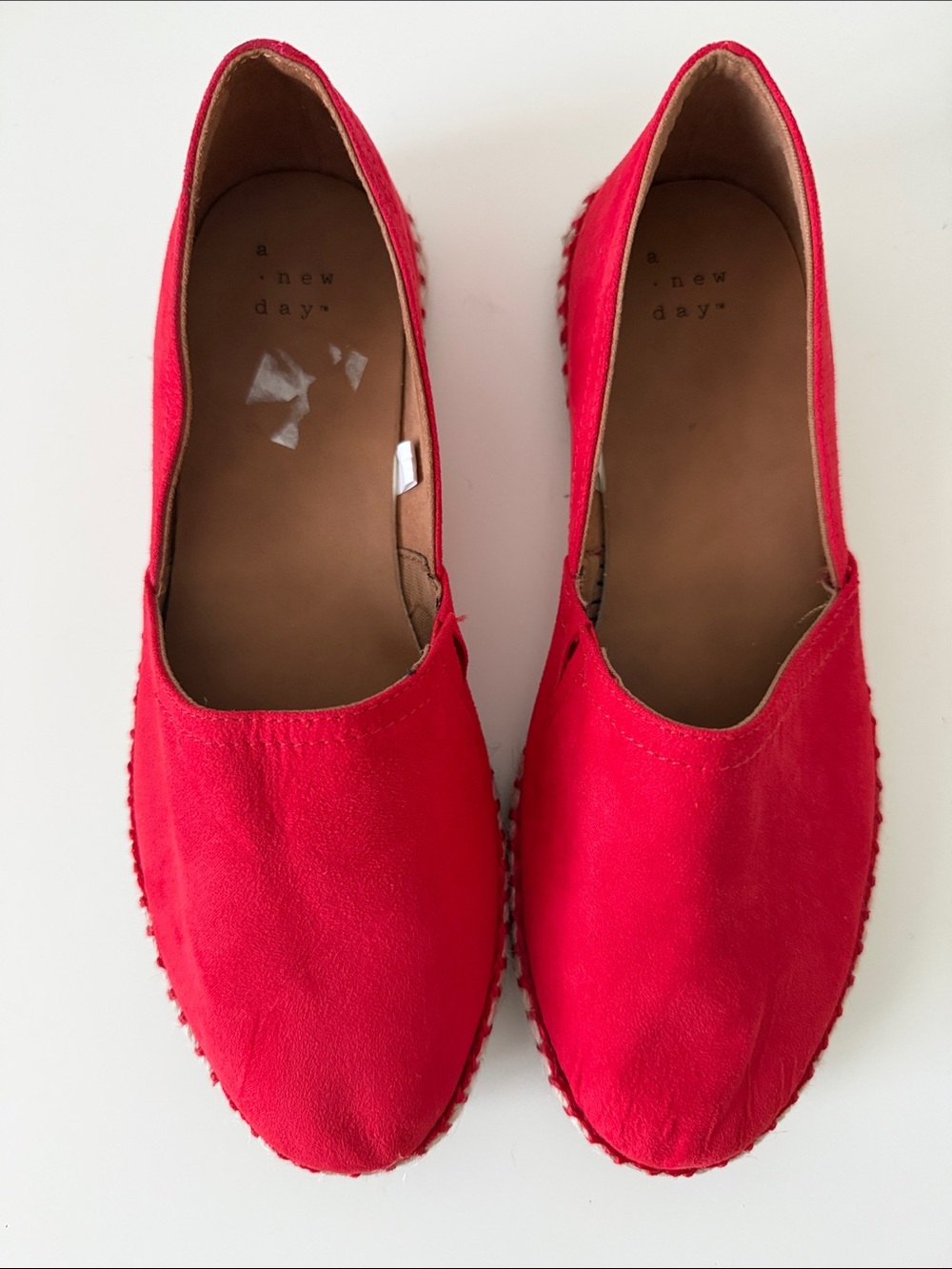 a new day Bright Red Slip-On Casual Flats size 7